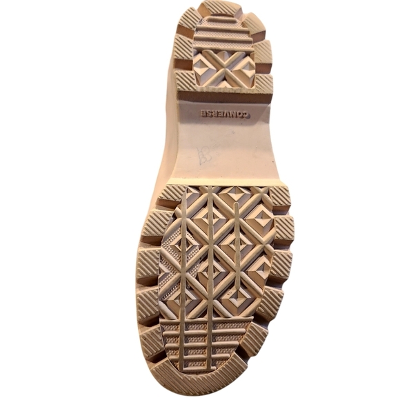 Converse Cream and Pink High-Top Sneakers with Rugged Sole - Picture 5 of 6